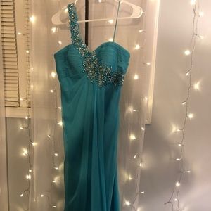 One Shoulder Floor Length Formal Dress